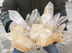 12825g Grand Cristal Naturel Gemtstone Grappe De Cristal Point Spécimen Reiki Heali