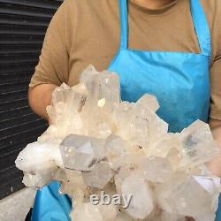 13,2 lb Groupe brut de cristaux de quartz blanc naturel - Pierre de guérison