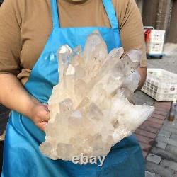 13,2 lb Groupe brut de cristaux de quartz blanc naturel - Pierre de guérison