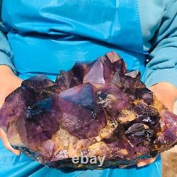 13.31 LB Améthyste naturelle cluster de cristaux de quartz spécimen de guérison HH358