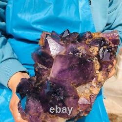 13.31 LB Améthyste naturelle cluster de cristaux de quartz spécimen de guérison HH358