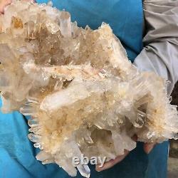 13,42LB Beau spécimen de grappe de cristaux de quartz blanc naturel transparent