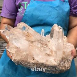 13.53lb Grand Cristal Blanc De Quartz Naturel Cluster Rough Spécimen Healing