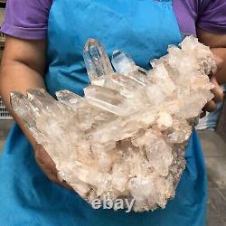 13,68LB Cluster de quartz blanc naturel brut spécimen de guérison en pierre