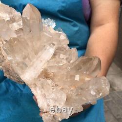 13,68LB Cluster de quartz blanc naturel brut spécimen de guérison en pierre