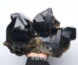 13.6lb Spécimen Minéral Rare De Grappe De Cristal De Quartz Noir De Beauté Naturelle