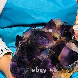 14,89LB Amas Naturel d'Améthyste Cristal de Quartz Spécimen Minéral de Guérison