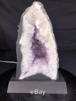 14 Amethyst Cathedral Geode Cristal Quartz Carreaux Naturels Specimen Avec Base