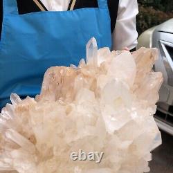 15.13LB Amas de Cristal de Quartz Blanc Transparent Naturel Brut pour la Guérison