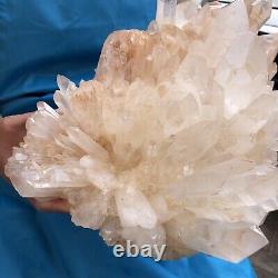15.13LB Amas de Cristal de Quartz Blanc Transparent Naturel Brut pour la Guérison