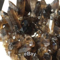 15.8lb Énorme Quartz Naturel Fumé Noir Cristal Cluster Rugueux Guérison Des Échantillons