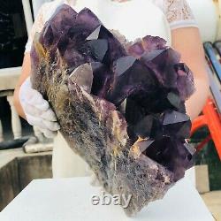 15.8lb Natural Amethyst Quartz Geode Druzy Crystal Cluster Healing Uruguay M653