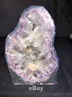 15 Améthyste Géode Cristal De Quartz Cluster Cathédrale Spécimen Décor Br Avec Agate