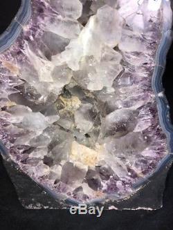 15 Améthyste Géode Cristal De Quartz Cluster Cathédrale Spécimen Décor Br Avec Agate