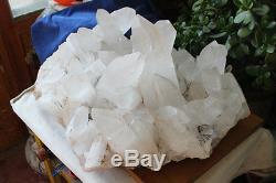 150lb Large Natural Clear White Quartz Cristal Cluster Points Original Tibétain