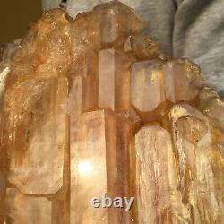 1524g Natural Clear Pink Quartz Elestial Crystal Cluster Rough Healing Specimen