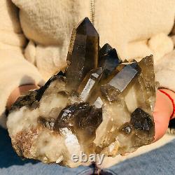 1560g Citrine Naturelle Smoky Quartz Cristal Cluster Mineral Specimens Ah258