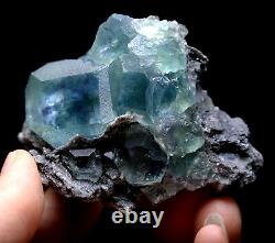 158g Naturel Bleu Vert Purpe Fluorite Quartz Cristal Cluster Mineral Specimen