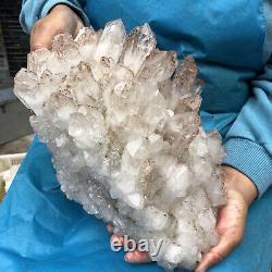 16,74LB spécimen de minerai de cristal de quartz naturel en grappe pour la guérison spirituelle