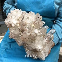 16,74LB spécimen de minerai de cristal de quartz naturel en grappe pour la guérison spirituelle