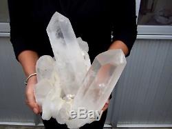 16.82lb Naturel Clear Quartz Crystal Cluster Points Spécimens