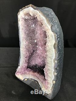 16 Amethyst Cathedrale Geode Cristal Quartz Specimen Cluster Naturel Br Avec Agate