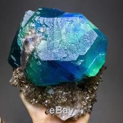 1610g De Spécimen De Grappe De Cristal De Quartz De Chrysanthème Fluorite Naturel Bleu Vert