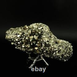 1625g Natural Pyrite Cristal Quartz Cluster Mineral Specimen Cadeau De Décoration