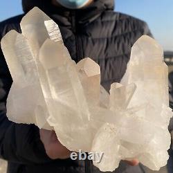 1700g Naturel Blanc Transparent Quartz Cristal Cluster De Guérison Des Spécimens