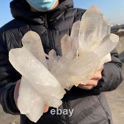 1700g Naturel Blanc Transparent Quartz Cristal Cluster De Guérison Des Spécimens