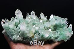 1720g Aaa Clair Naturel Vert Ghost Pyramide Quartz Cristal Cluster Spécimen