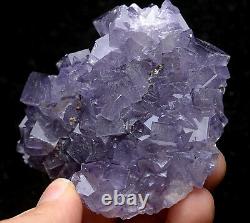 173g Natural Purple Cubic Fluorite Quartz Crystal Cluster Mineral Specimen (en)