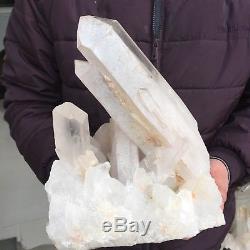 18 Lb 10,9 Dessus! Spécimen De Groupe De Quartz De Cristal De Roche Naturel Guérissant Eb24
