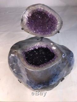 19 Améthyste Boîte À Bijoux Cathédrale Geode Cristal Quartz Quartz Spécimen