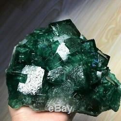 1978g Naturel Vert Fluorite Quartz Cluster Minéral Spécimen G22