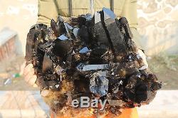 19900g (43.8ib) Natural Beautiful Black Quartz Crystal Cluster Tibetan Specimen