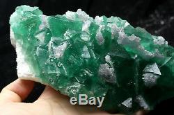2.1lb Naturel Calcite Octahedral Vert Fluorite Cristal Cluster Minéral Spécimen