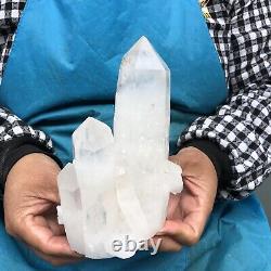2.22lb Naturel Blanc Transparent Quartz Cristal Cluster Specimen Healing 417