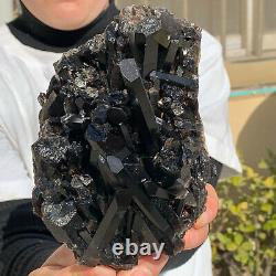 2.23lb Naturel Beau Cristal Quartz Noir Cluster Minéral Specimen Rare