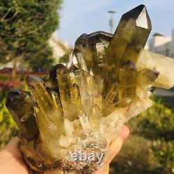 2.24lb Citrine Naturelle Cristal Quartz Cluster Mineral Specimen Healingmk