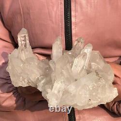 2.33lb Naturel Blanc Clair Quartz Cristal Cluster Dur De Guérison Spécimen