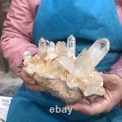 2.35lb Clair Naturel Beau Blanc Quartz Cristal Cluster Spécimen