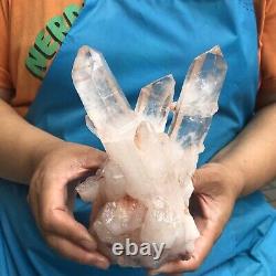 2.37lb Naturel Blanc Transparent Quartz Cristal Cluster Specimenhealing 993