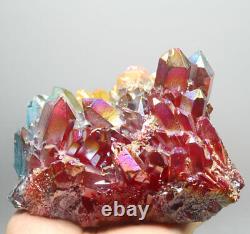 2.46lb Couleur Aura Quartz Crystal Titanium Bismuth Silicon Cluster Rainbow
