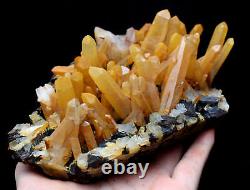 2.4lb Natural Yellow Crystal Cluster &flower Shape Specularite Mineral Specimen (en)