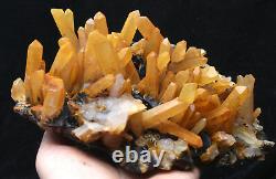 2.4lb Natural Yellow Crystal Cluster &flower Shape Specularite Mineral Specimen (en)