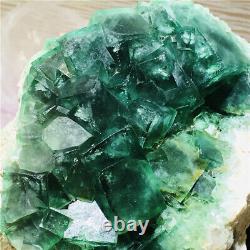 2,5 LB Cluster de cristaux de quartz fluorite verte naturelle spécimen minéral brut guérissant