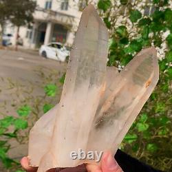 2,54 LB Spécimen de grappe de cristaux de quartz blanc clair, naturel et magnifique