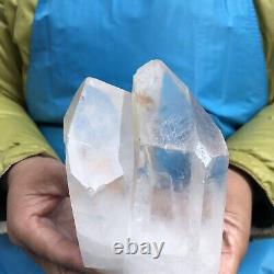 2,59LB Cluster de cristal de quartz blanc clair spécimen minéral de guérison