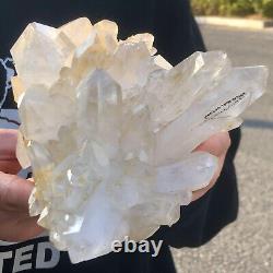 2.61LB Clustre de cristaux de quartz blanc clair naturel - Guérison aux cristaux de quartz